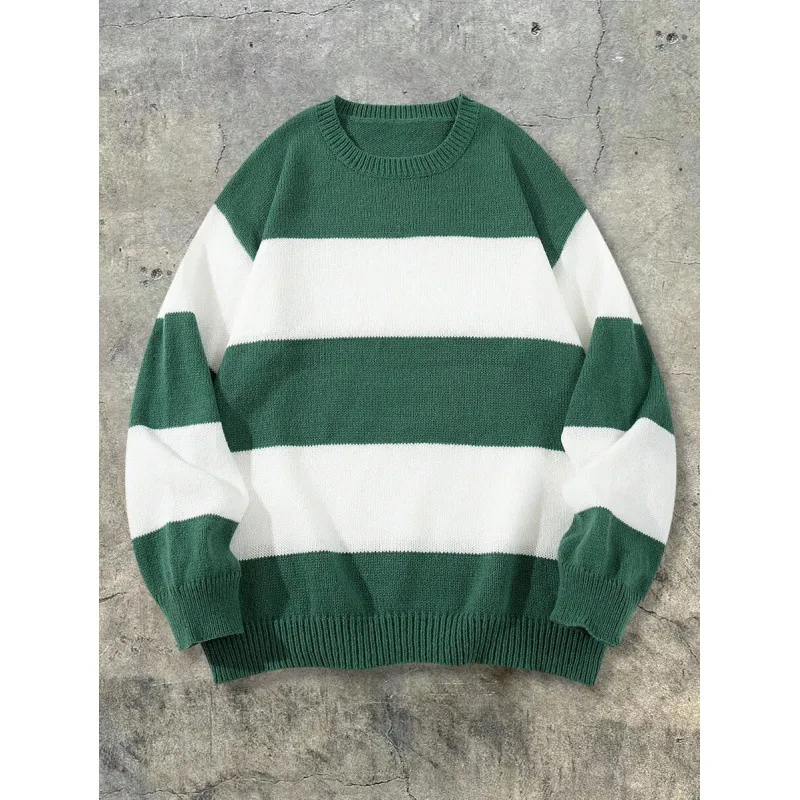Cariova Mode I Men's Round Neck Striped Sweater