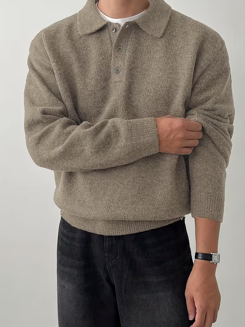 Cariova Mode | Men's Textured Polo Sweater