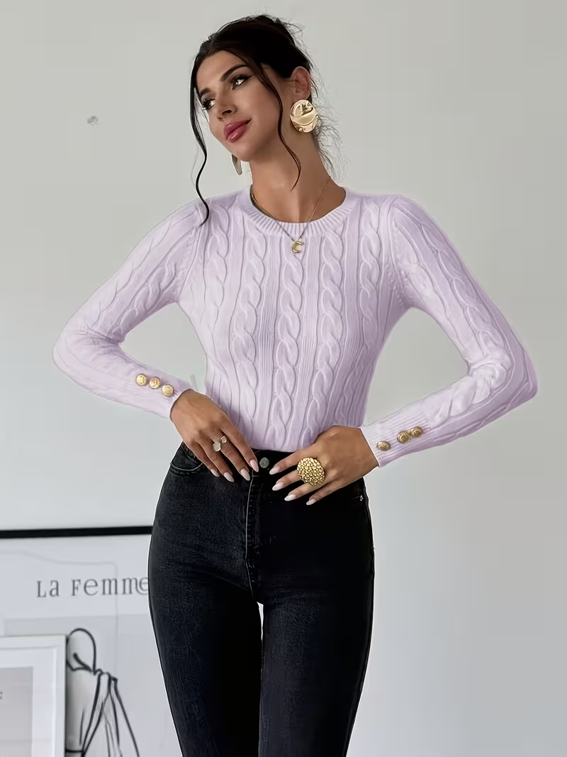 Cariova Mode I Women's Round Neck Elegant Sweater