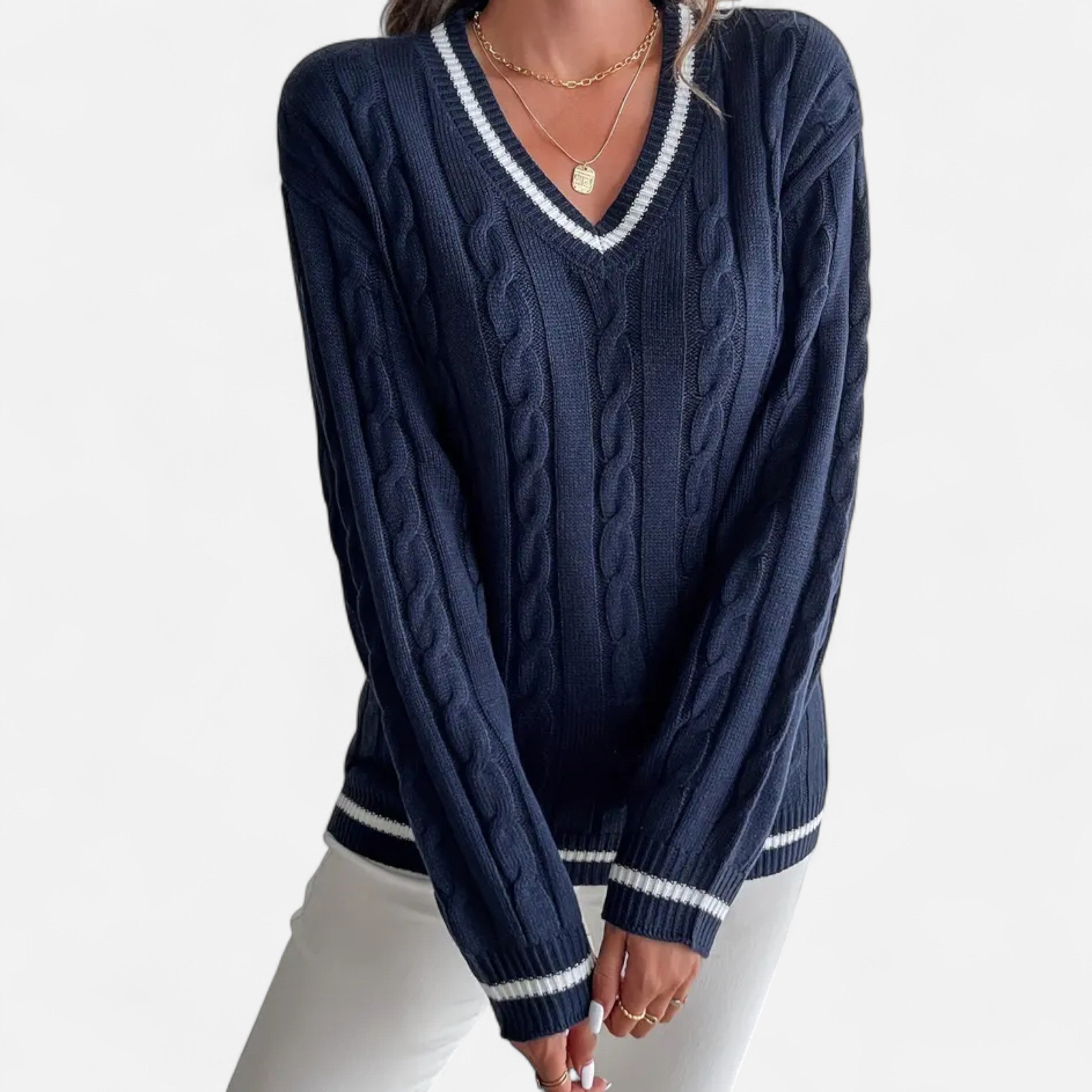 Cariova Mode I Women's V-Neck Sweater