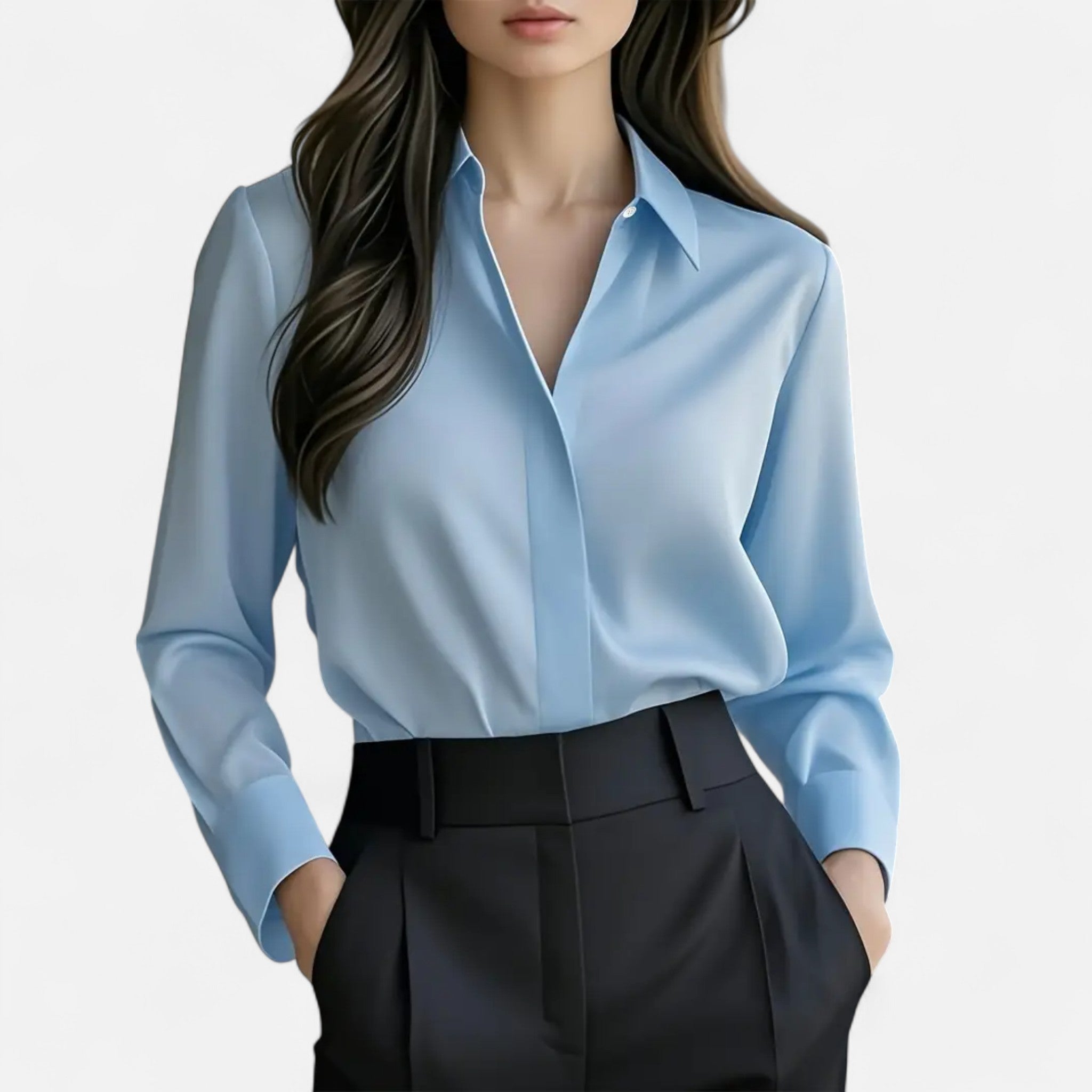 Cariova Mode | Women’s Long-Sleeve Office Blouse – Timeless Elegance