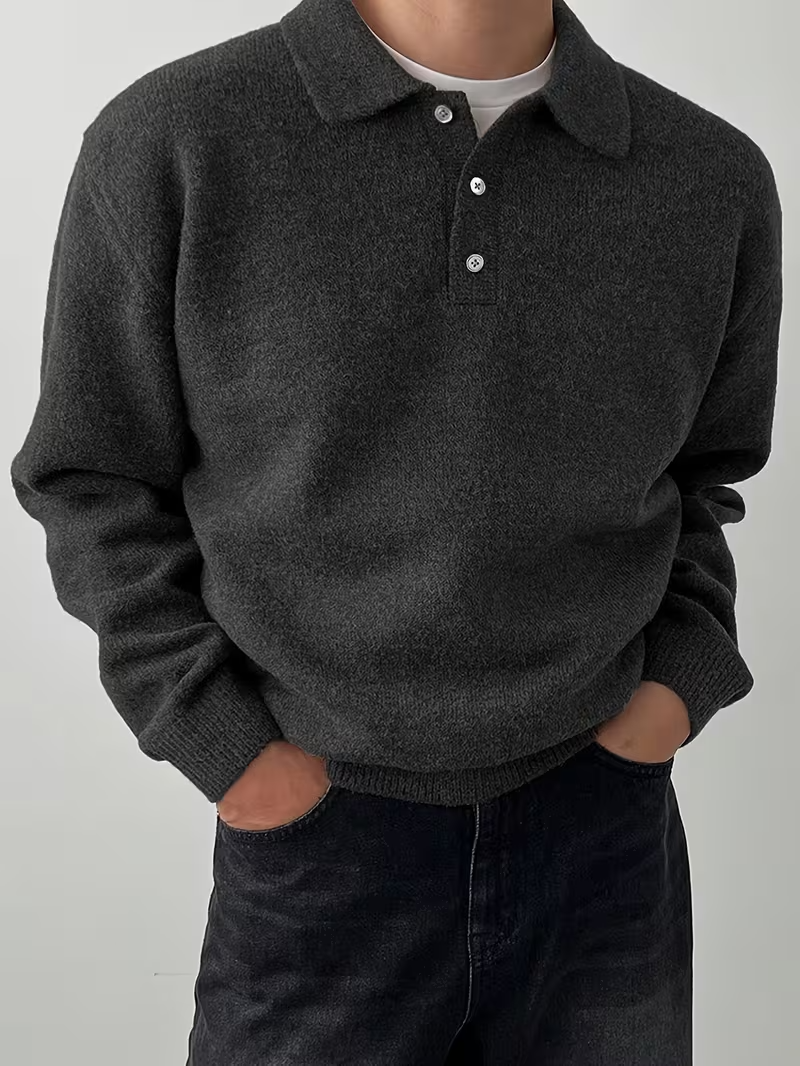 Cariova Mode | Men's Textured Polo Sweater