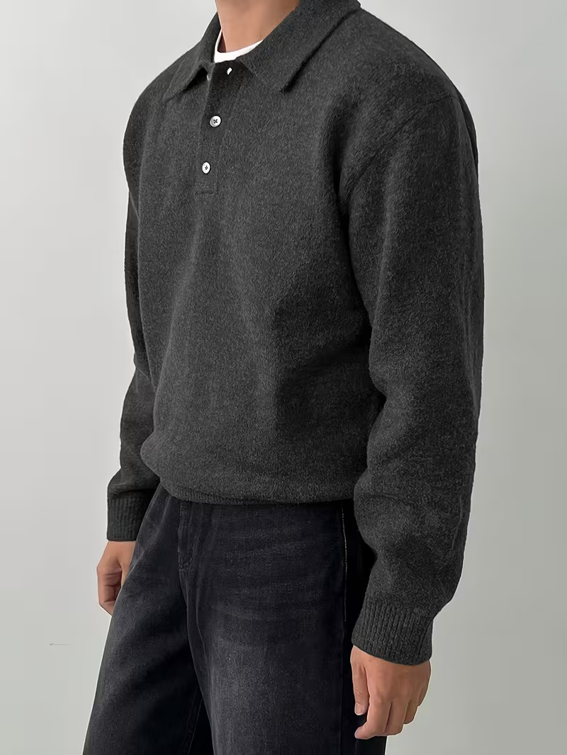 Cariova Mode | Men's Textured Polo Sweater