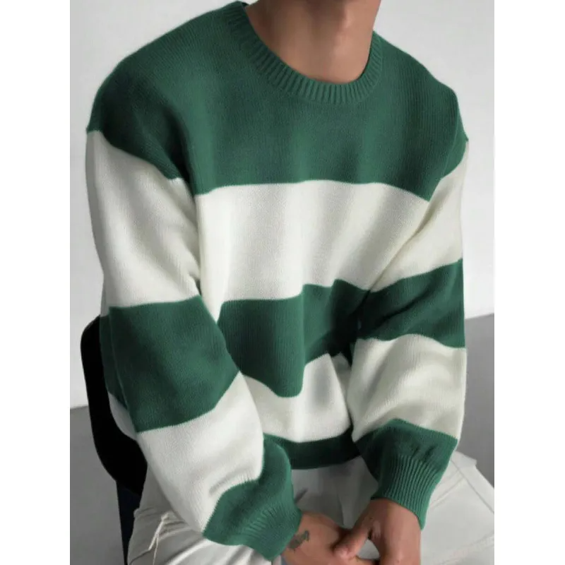 Cariova Mode I Men's Round Neck Striped Sweater