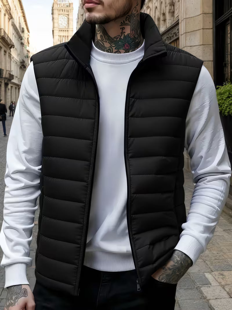 Cariova Mode | Men’s Quilted Vest with Zipper Pockets