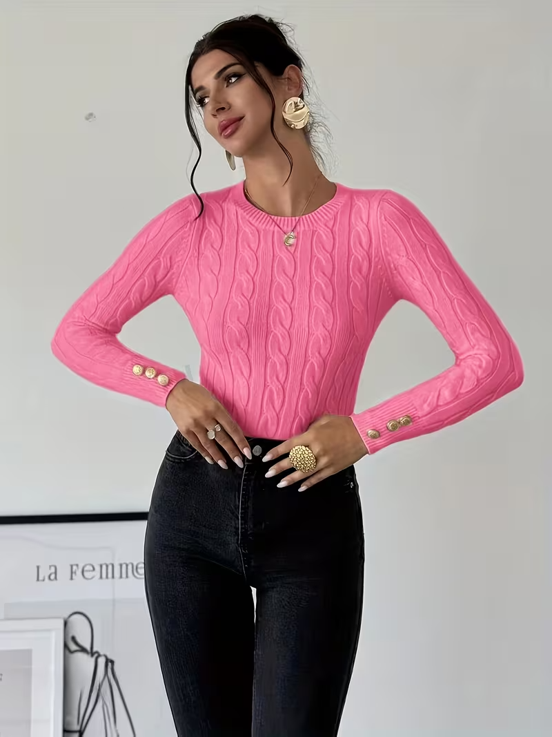 Cariova Mode I Women's Round Neck Elegant Sweater