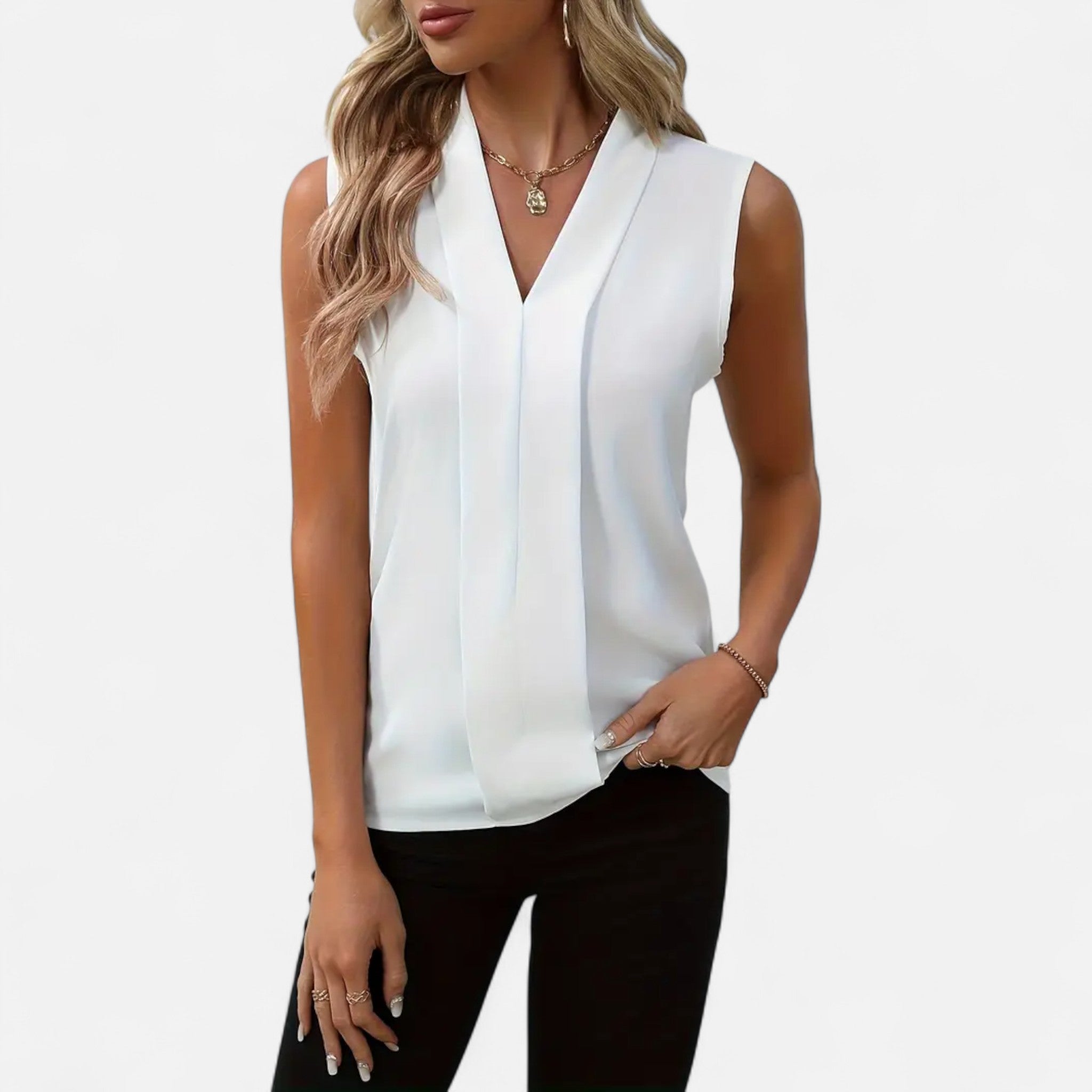 Cariova Mode | Women’s Sleeveless V-Neck Top – Timeless Elegance