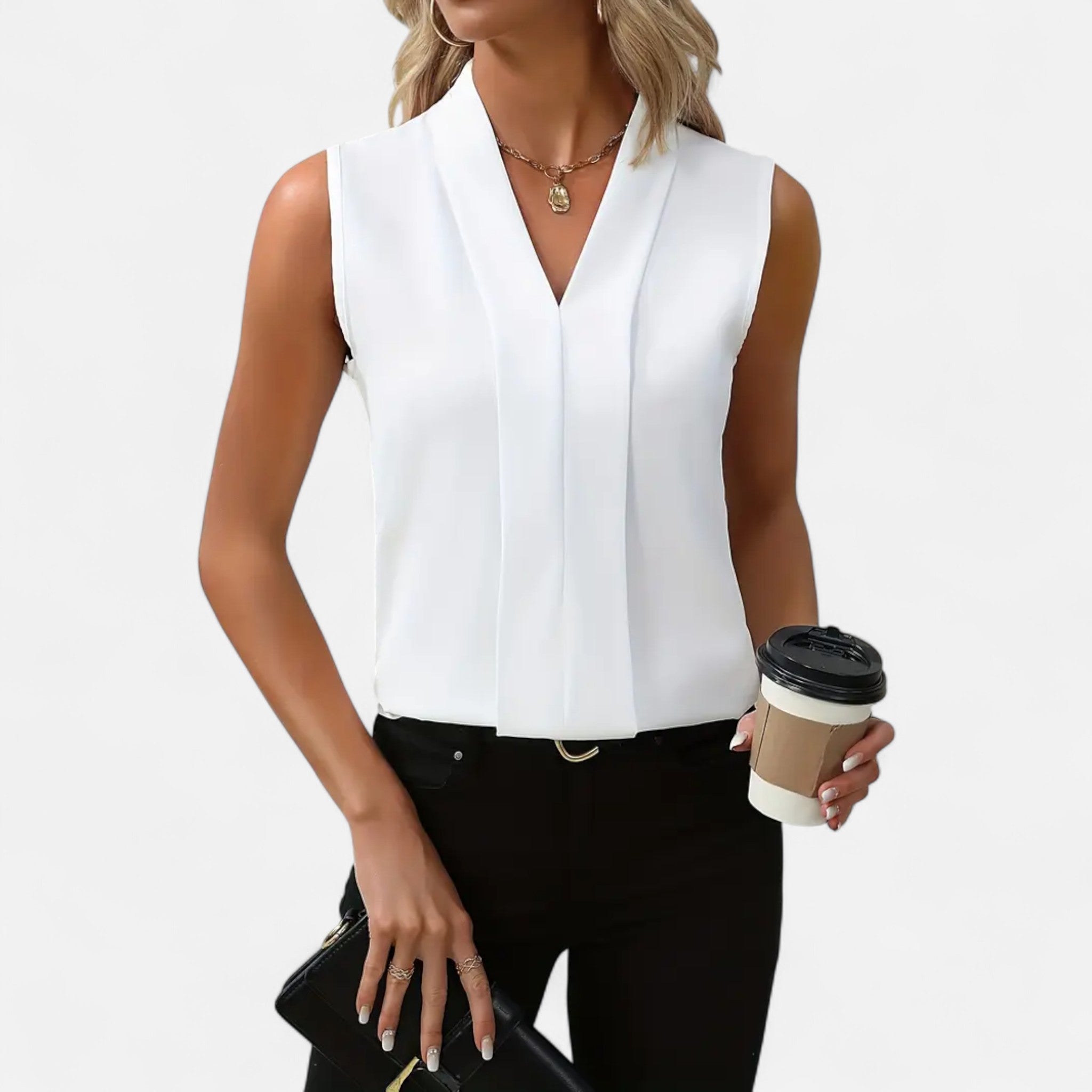 Cariova Mode | Women’s Sleeveless V-Neck Top – Timeless Elegance