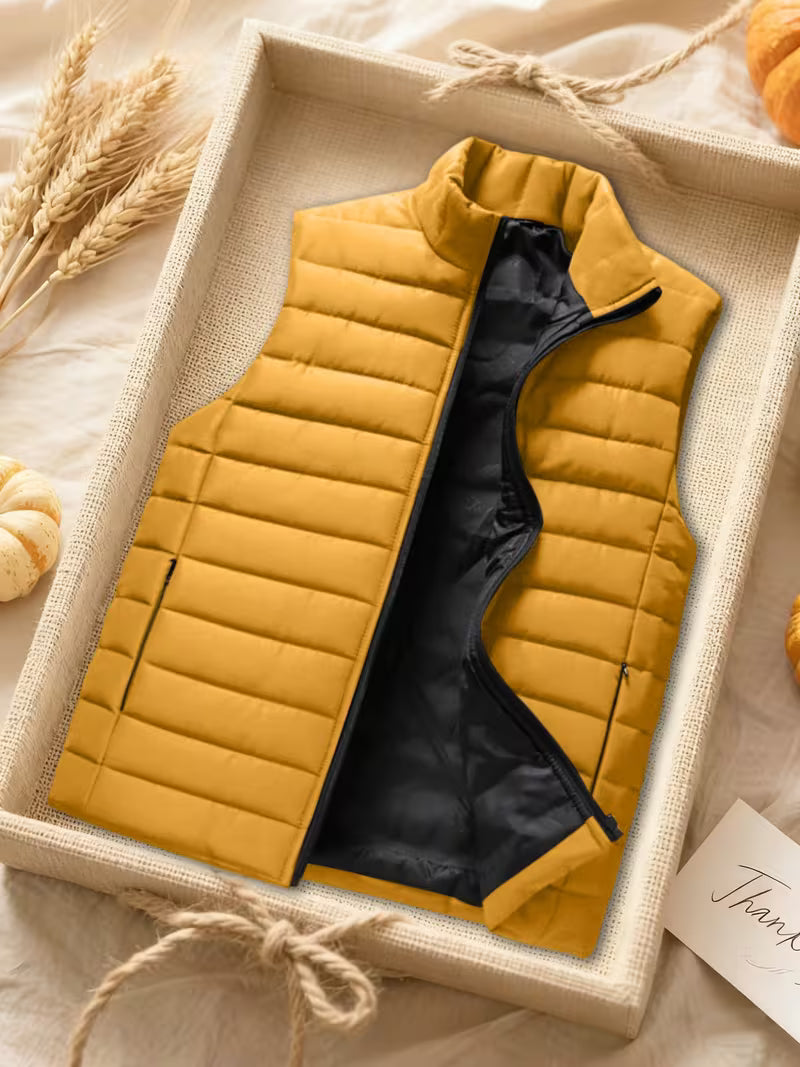 Cariova Mode | Men’s Quilted Vest with Zipper Pockets