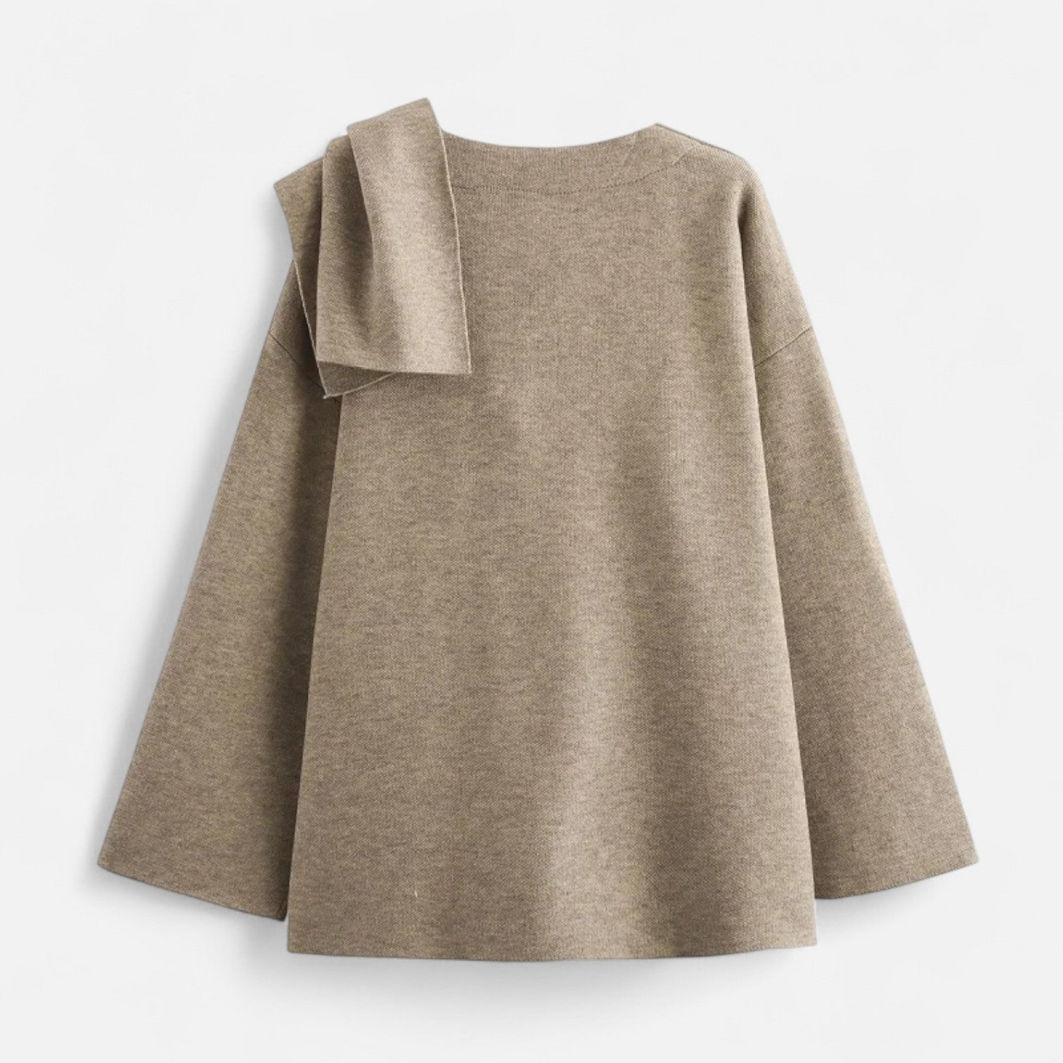 Cariova Mode | Women’s Woolen Sweater Asymmetric Scarf Detail