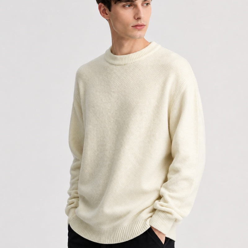 Cariova Mode I Men's Sweater Nylon Blend Warm Loose Fit Crew Neck