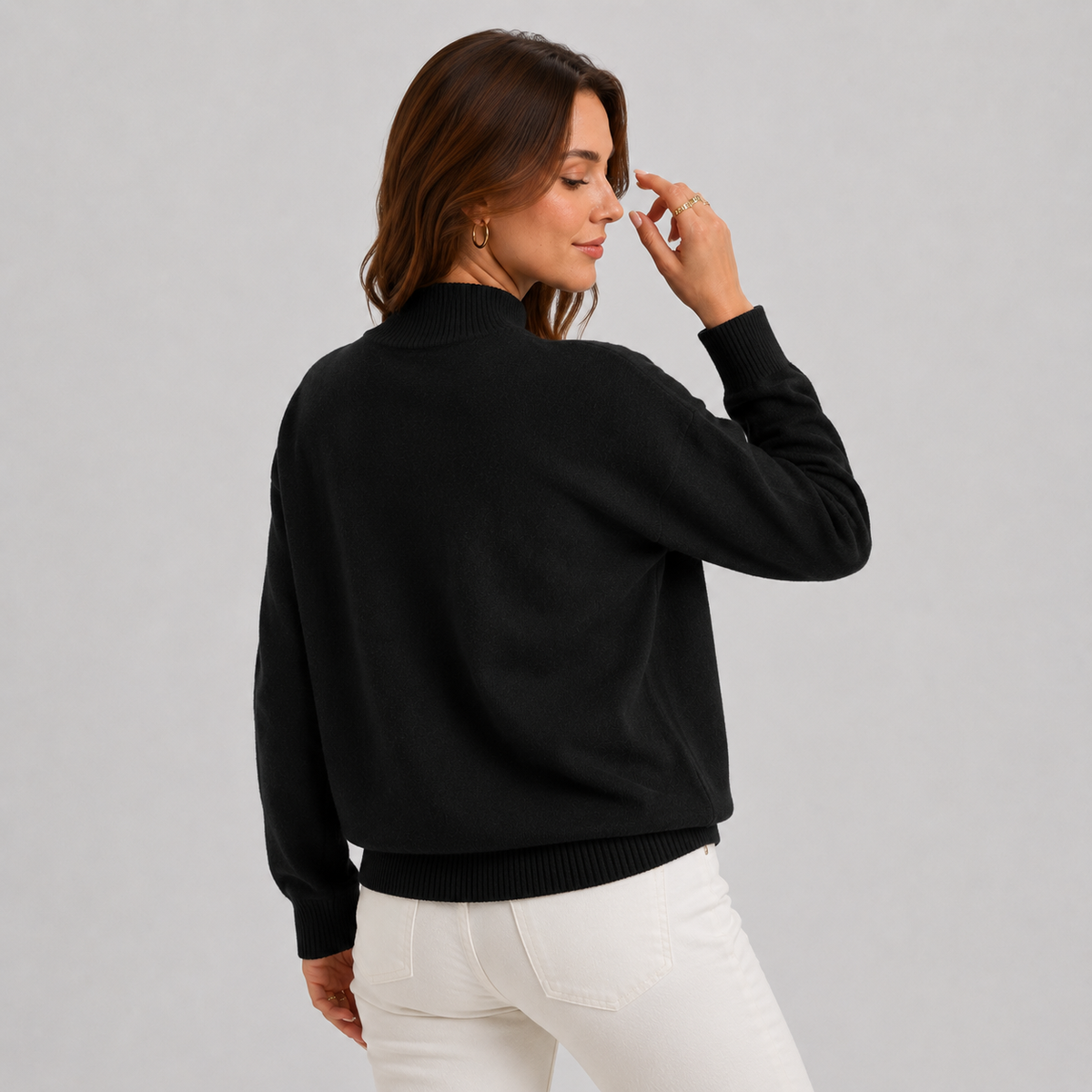 Cariova Mode I Women's Sweater – Polyester Solid Color Long Sleeve Pullover