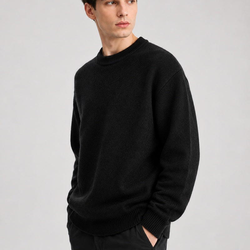 Cariova Mode I Men's Sweater Nylon Blend Warm Loose Fit Crew Neck