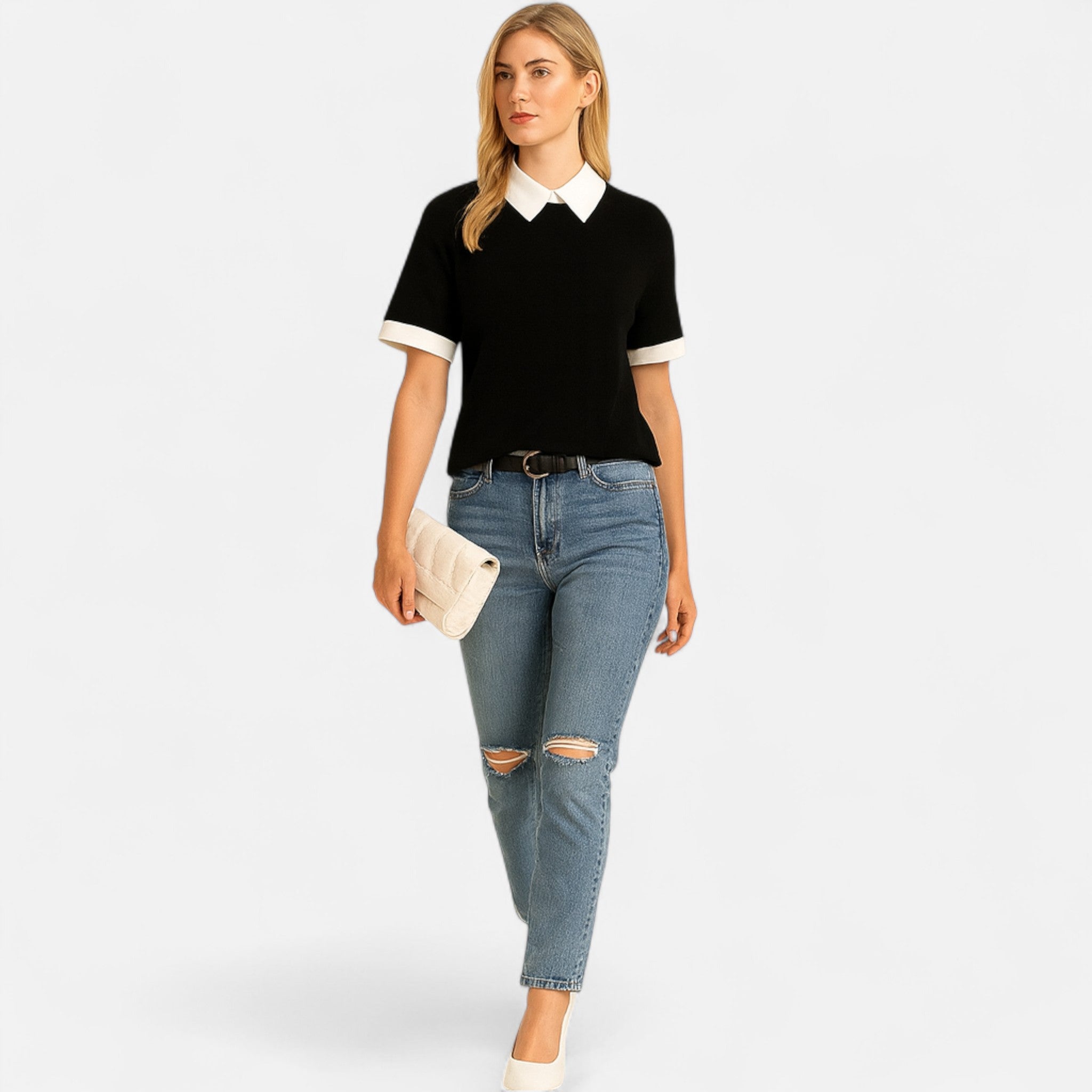 Cariova Mode | Women’s Short-Sleeve Blouse – Timeless Elegance