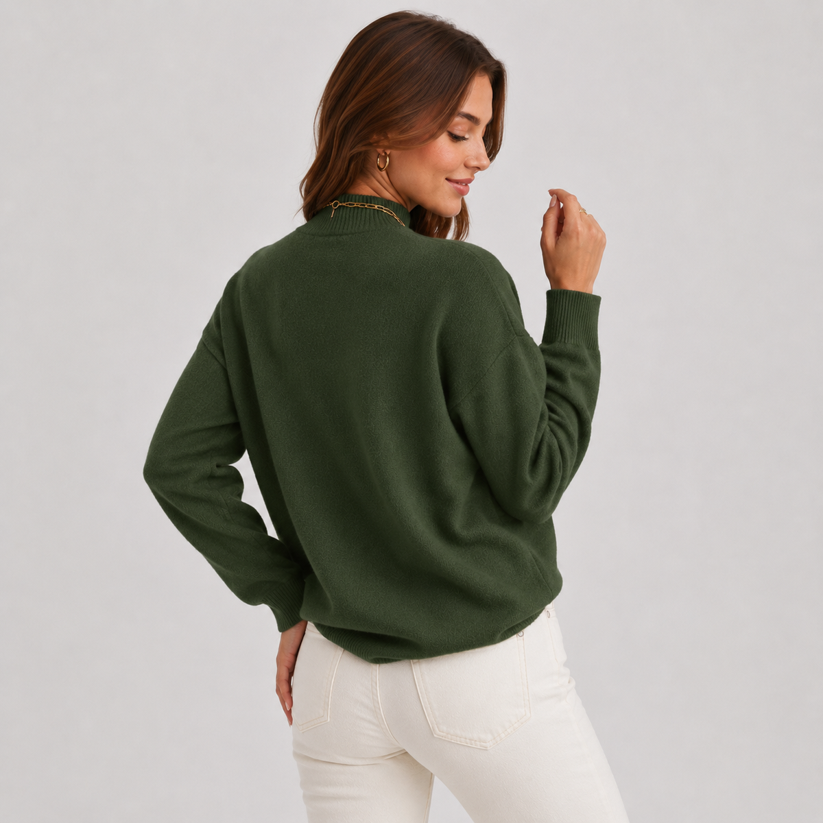 Cariova Mode I Women's Sweater – Polyester Solid Color Long Sleeve Pullover