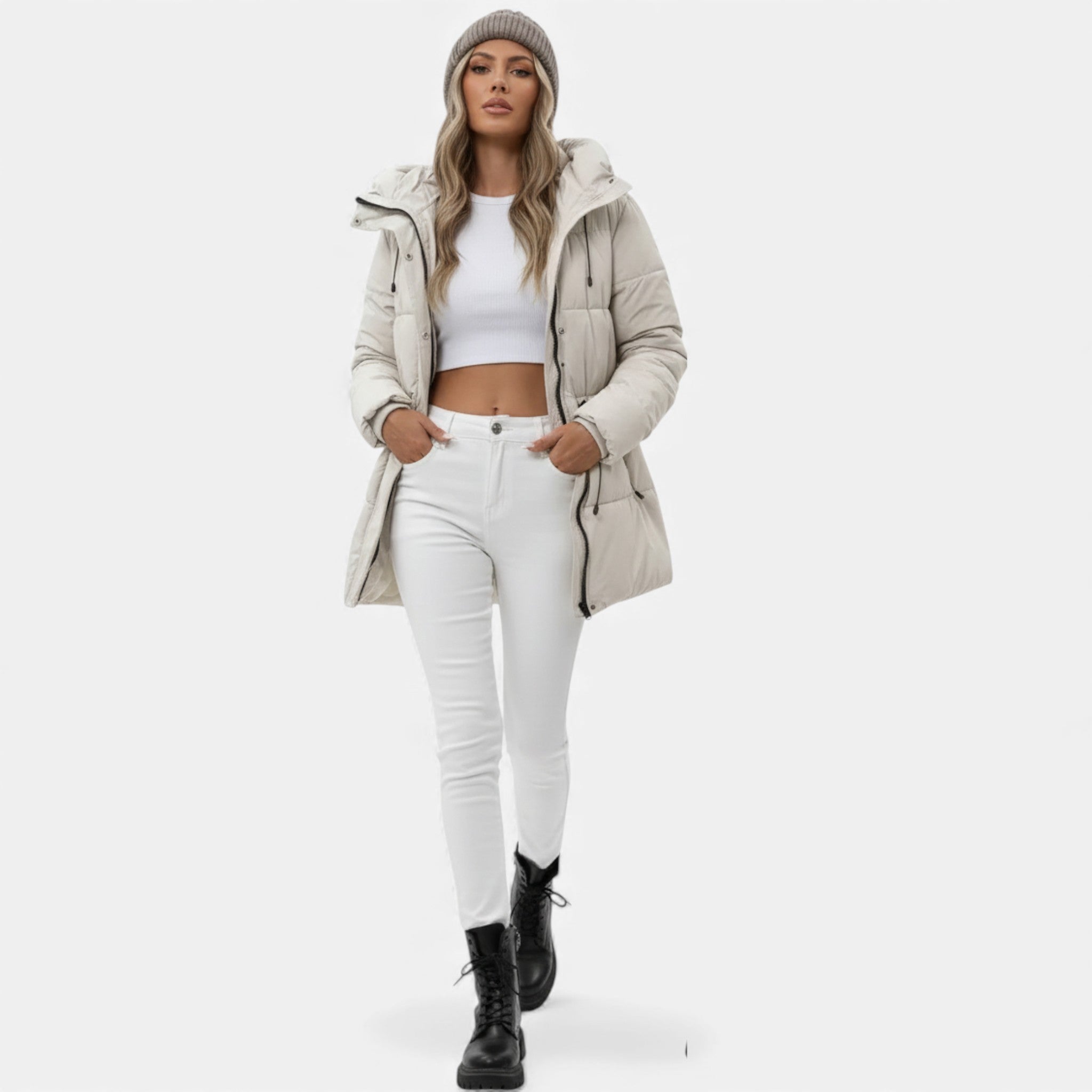 Cariova Mode | Women’s Heritage Puffer Coat with Belted Waist