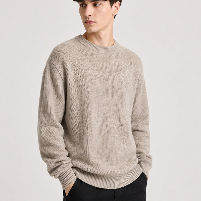 Cariova Mode I Men's Sweater Nylon Blend Warm Loose Fit Crew Neck