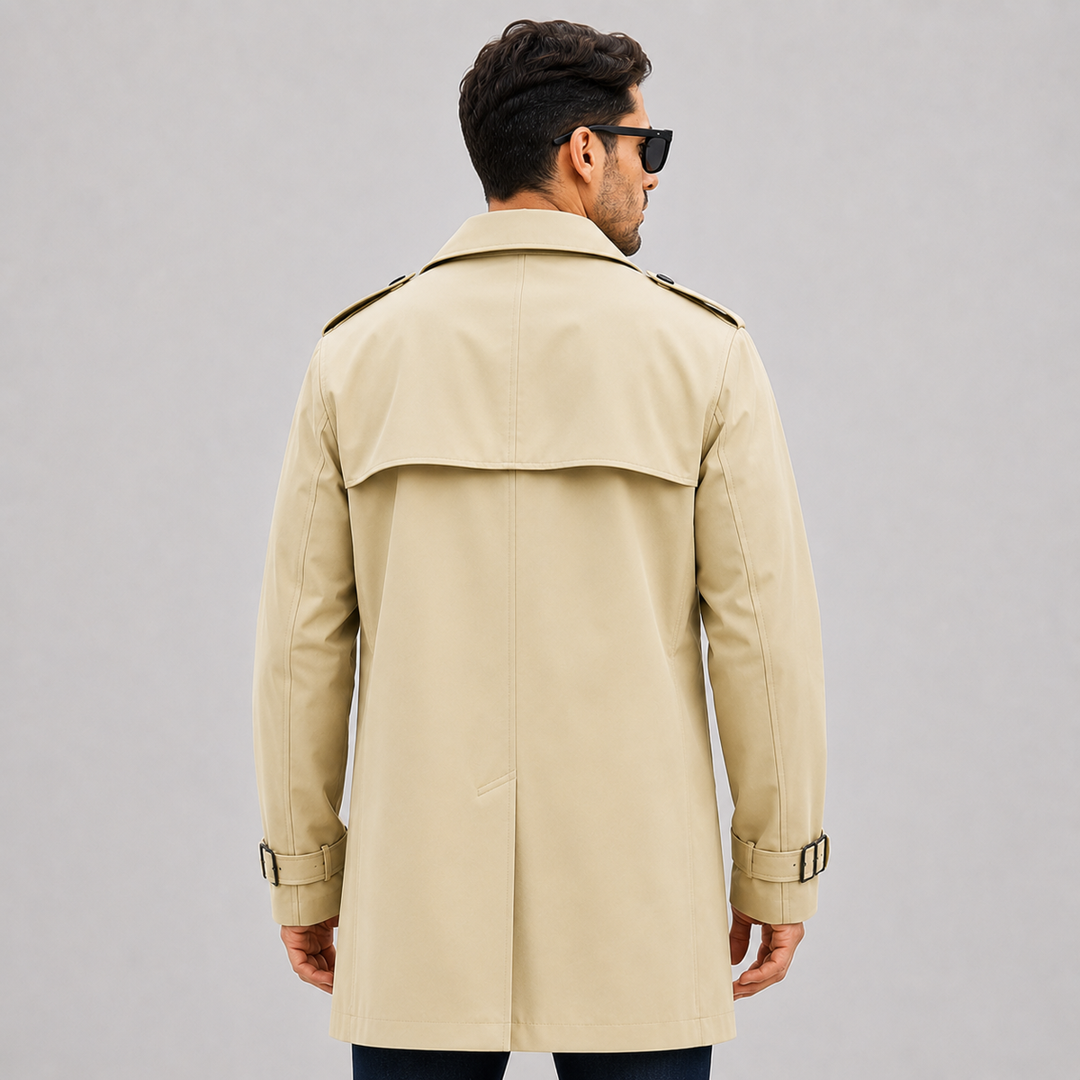 Cariova Mode I Men's Long Belted Overcoat - Classic Regular Fit