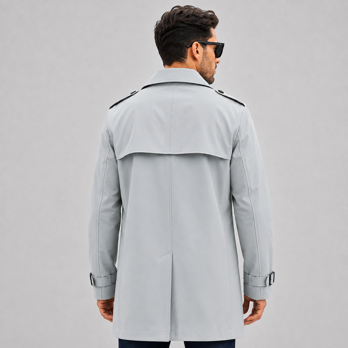 Cariova Mode I Men's Long Belted Overcoat - Classic Regular Fit