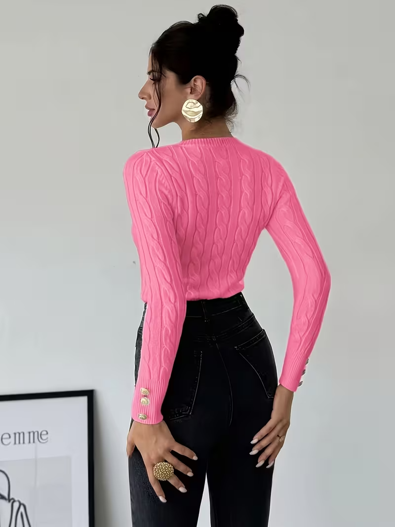 Cariova Mode I Women's Round Neck Elegant Sweater