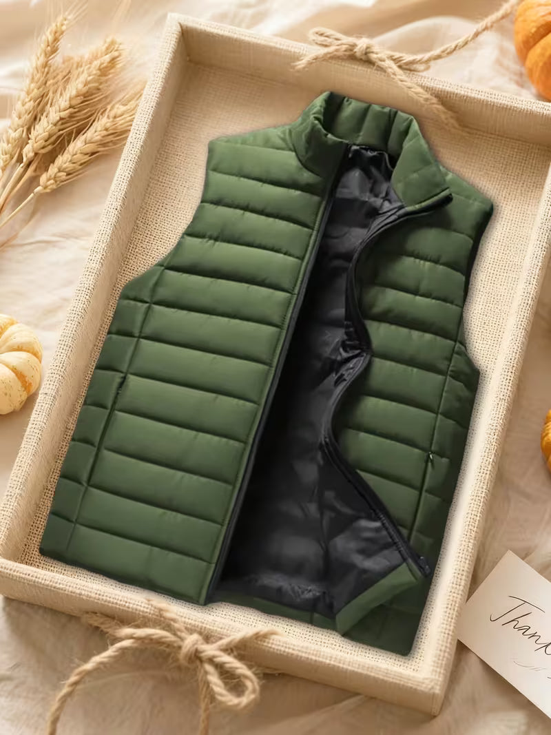 Cariova Mode | Men’s Quilted Vest with Zipper Pockets