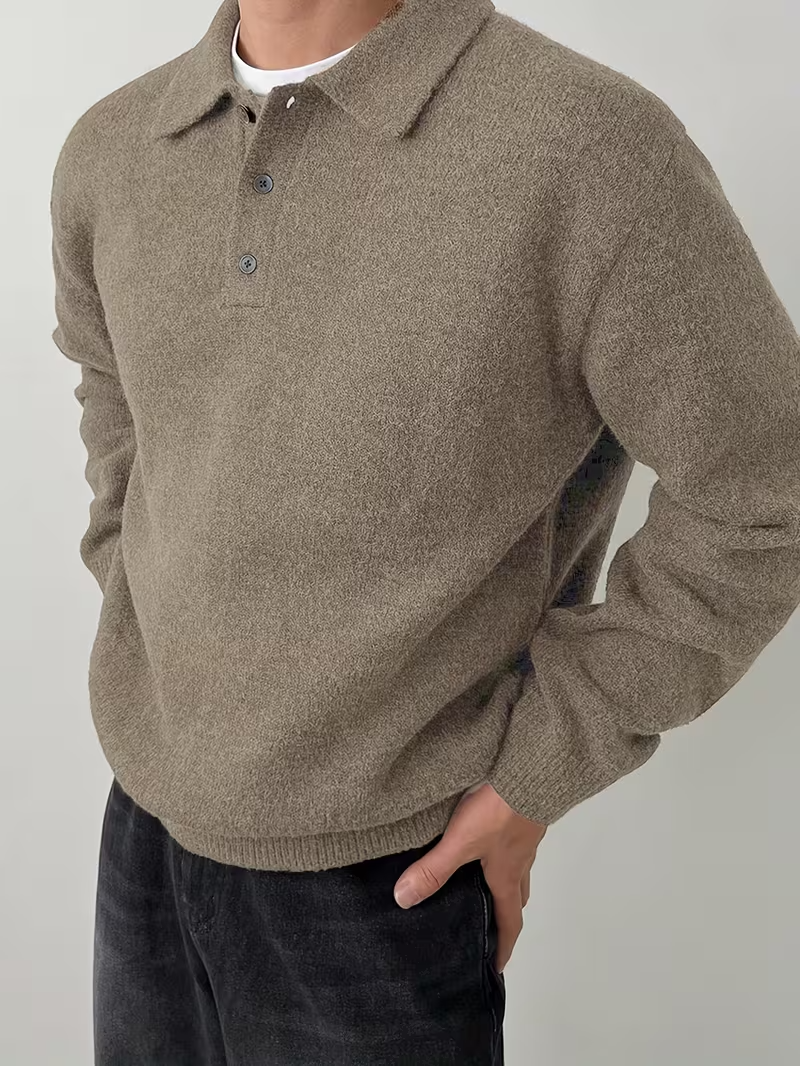 Cariova Mode | Men's Textured Polo Sweater