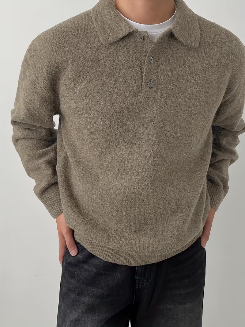 Cariova Mode | Men's Textured Polo Sweater