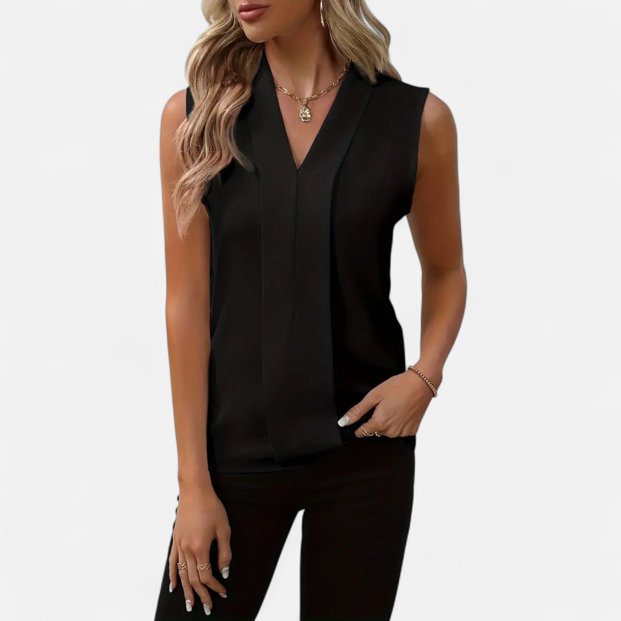 Cariova Mode | Women’s Sleeveless V-Neck Top – Timeless Elegance
