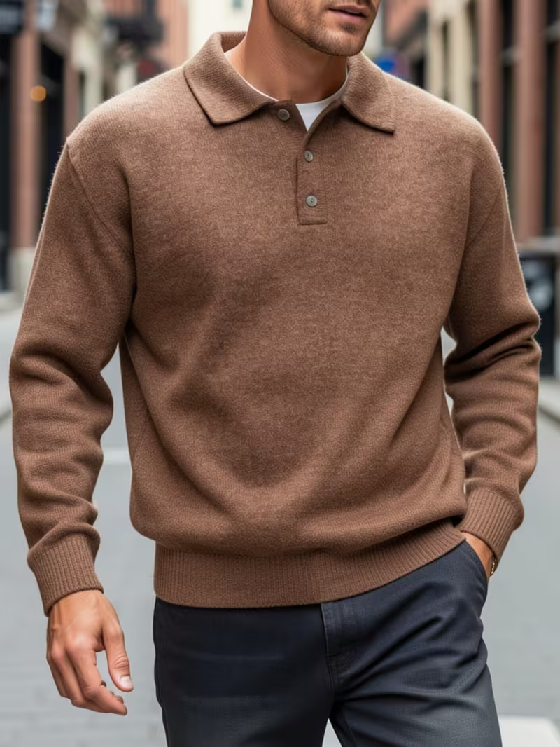 Cariova Mode | Men's Textured Polo Sweater