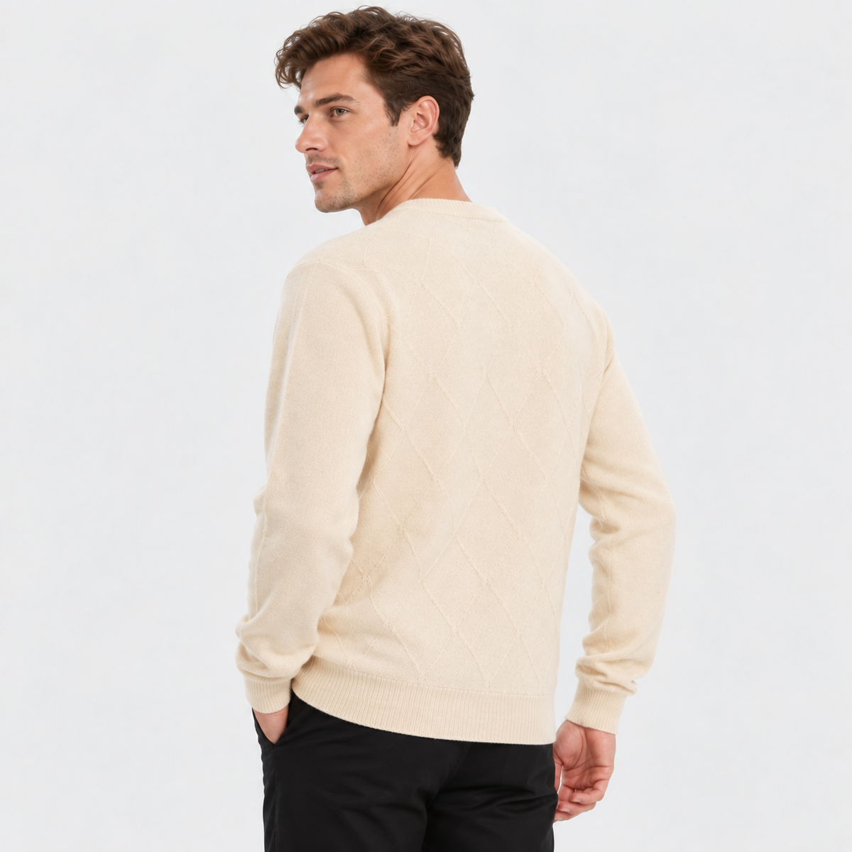 Cariova Mode I Men's Wool Pullover Sweater - Lightweight Relaxed Fit