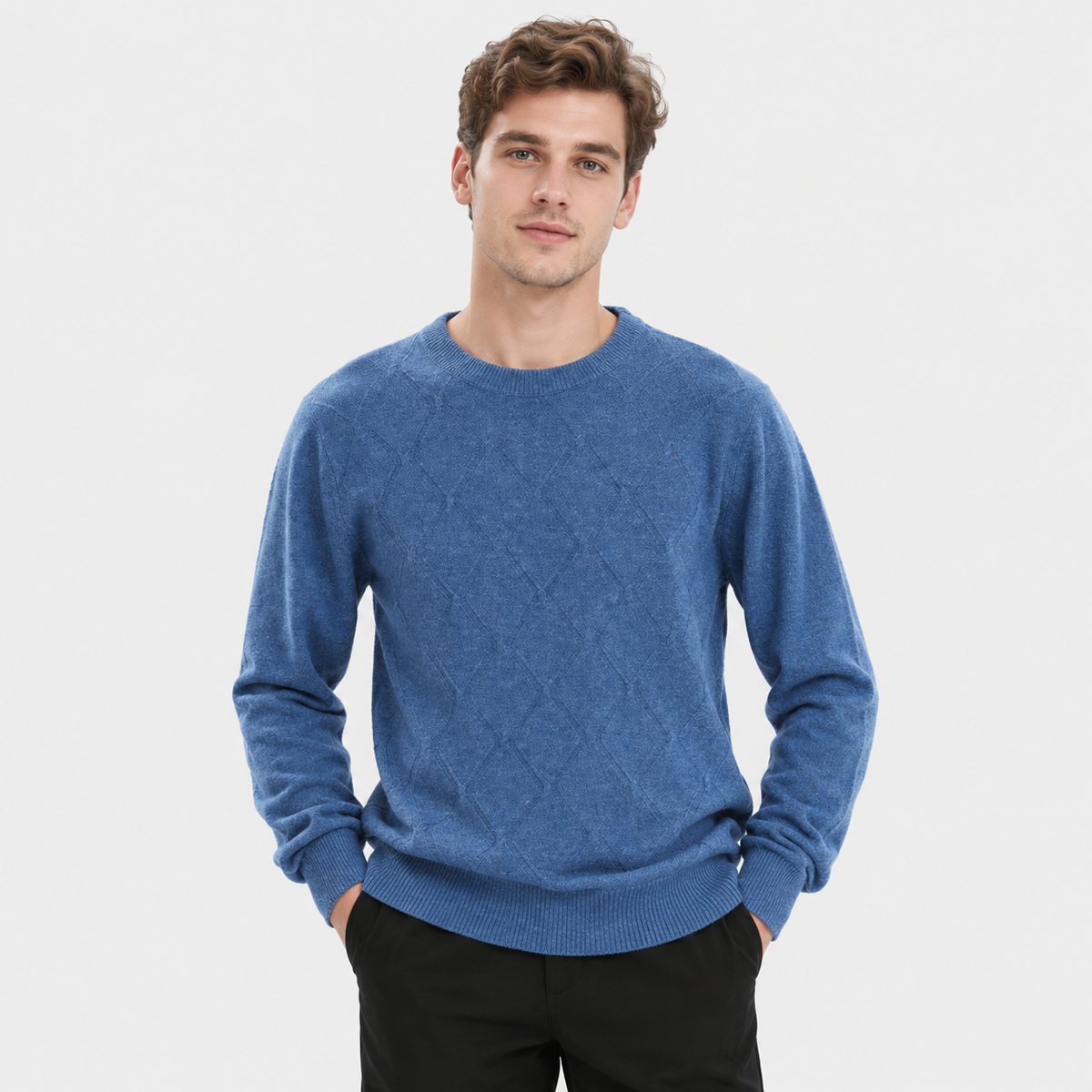 Cariova Mode I Men's Wool Pullover Sweater - Lightweight Relaxed Fit