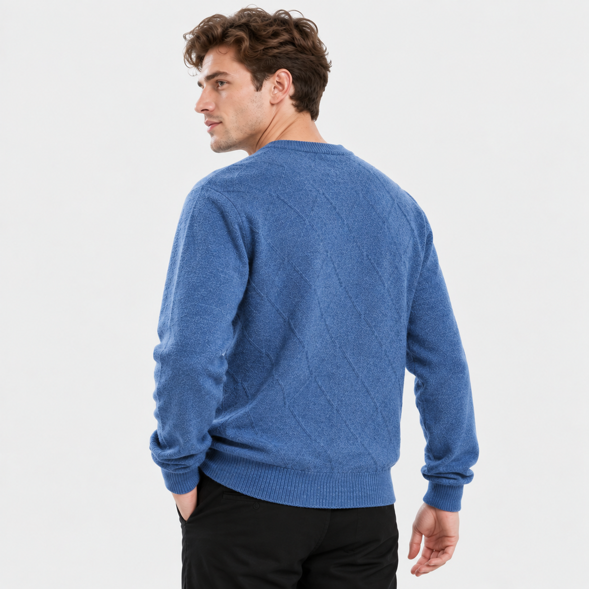 Cariova Mode I Men's Wool Pullover Sweater - Lightweight Relaxed Fit