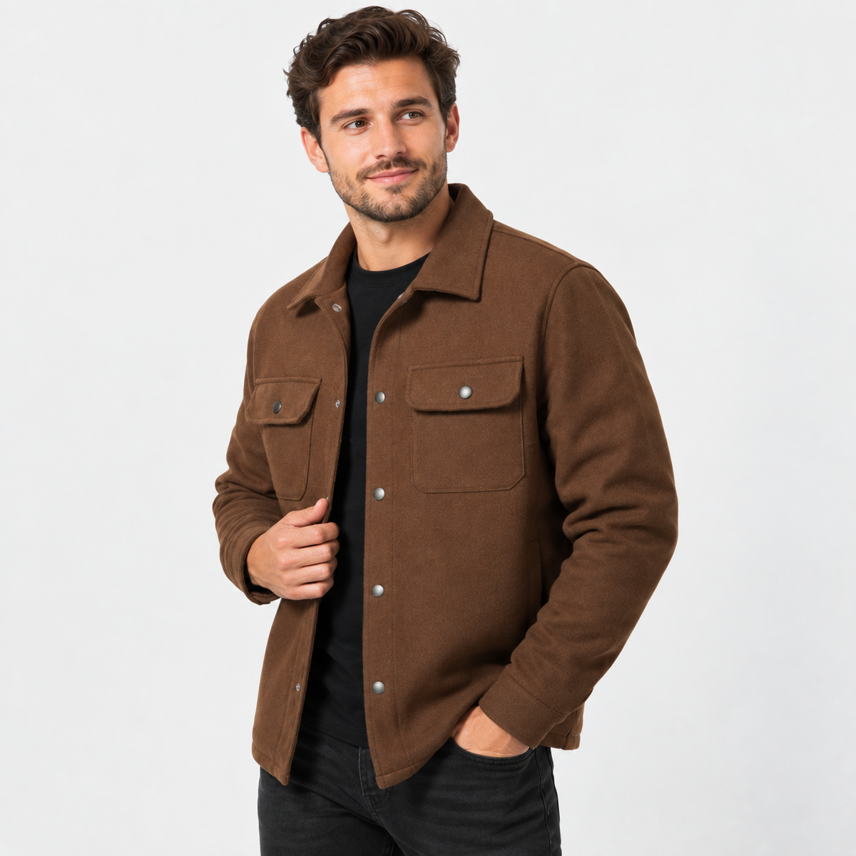 Cariova Mode I Men's Thickened Cardigan - Solid Color Style