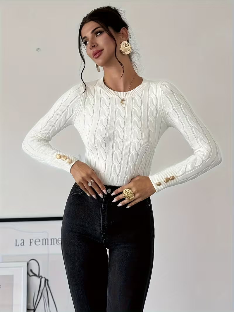 Cariova Mode I Women's Round Neck Elegant Sweater