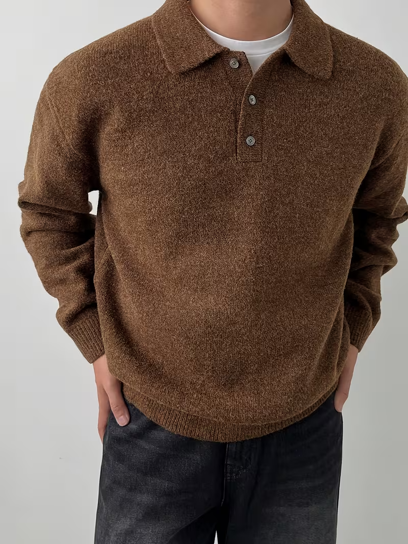 Cariova Mode | Men's Textured Polo Sweater