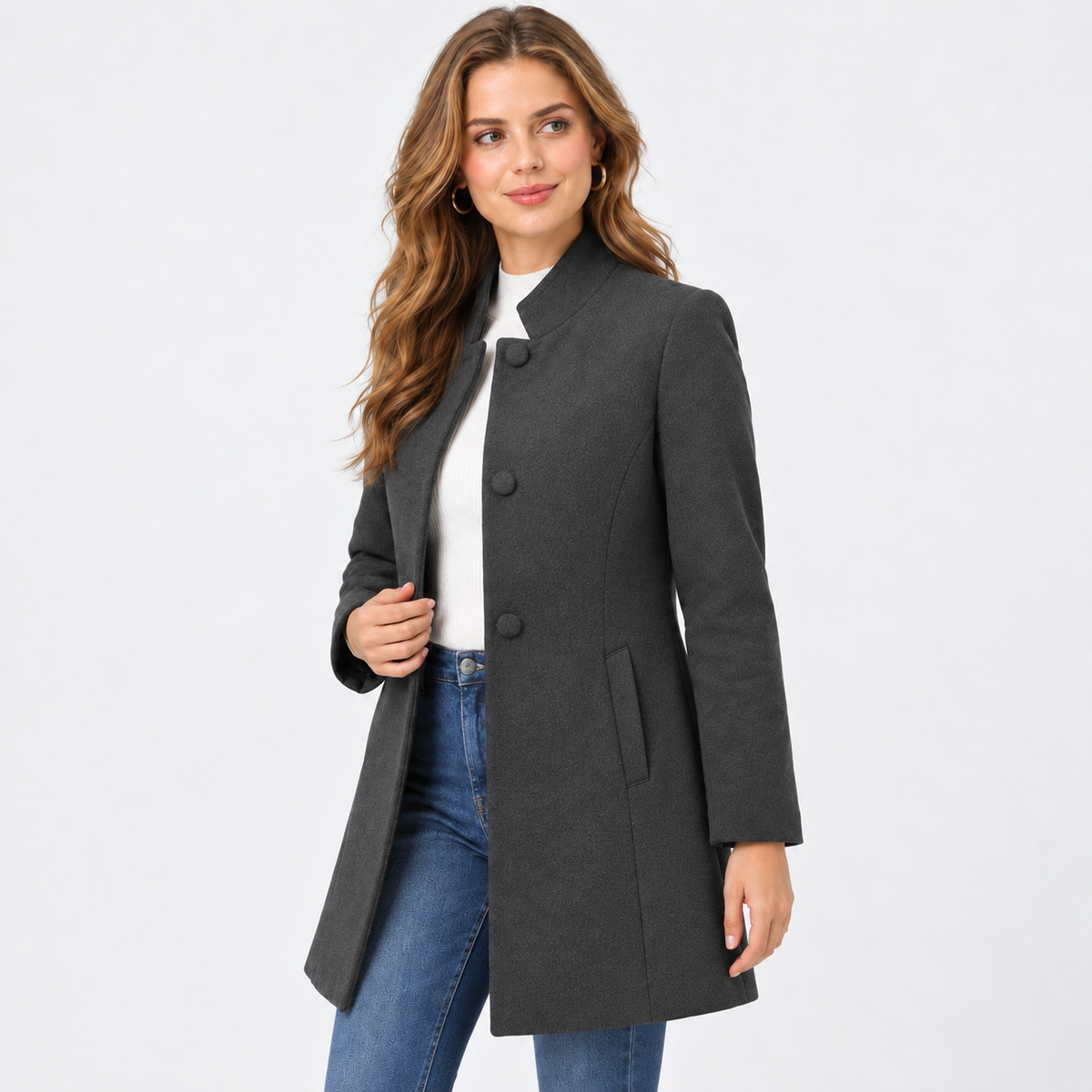Cariova Mode I Women's Casual Coat - Solid Color Long Sleeve Outerwear