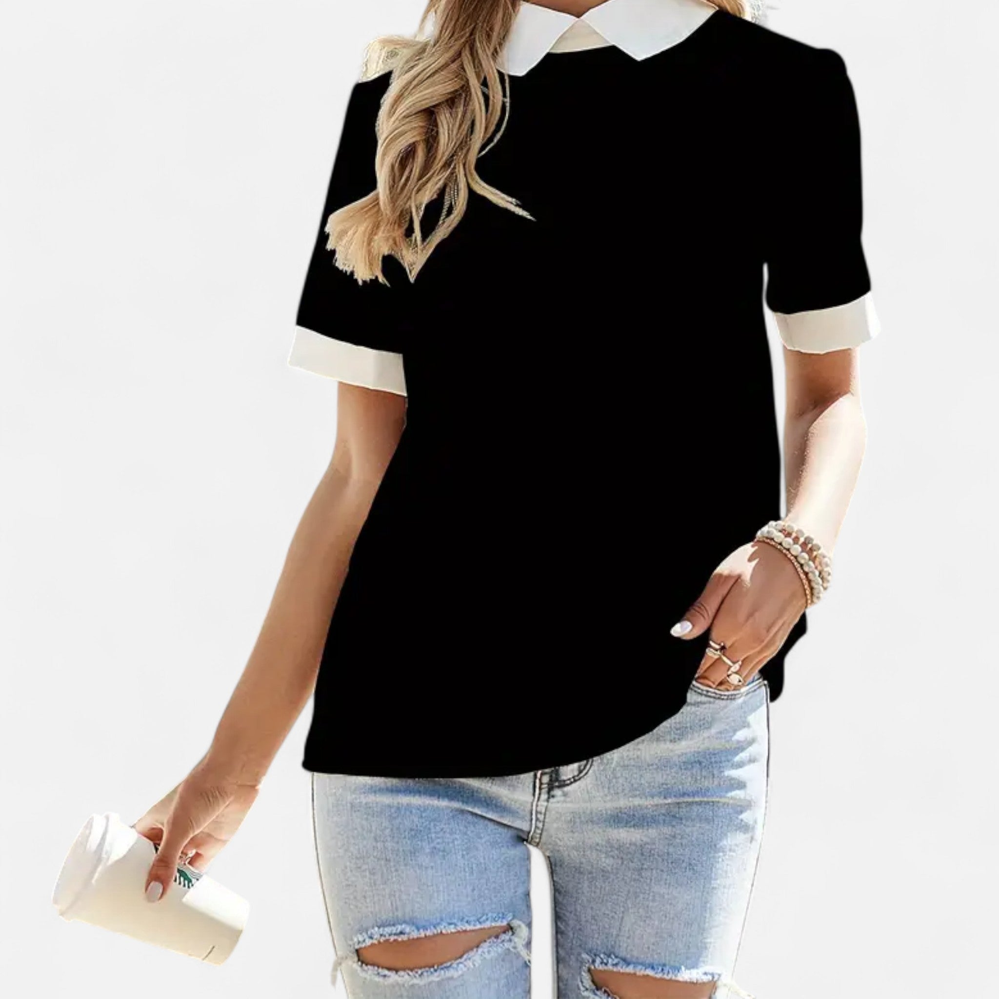 Cariova Mode | Women’s Short-Sleeve Blouse – Timeless Elegance