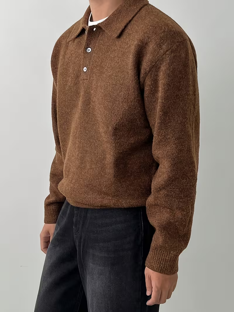 Cariova Mode | Men's Textured Polo Sweater