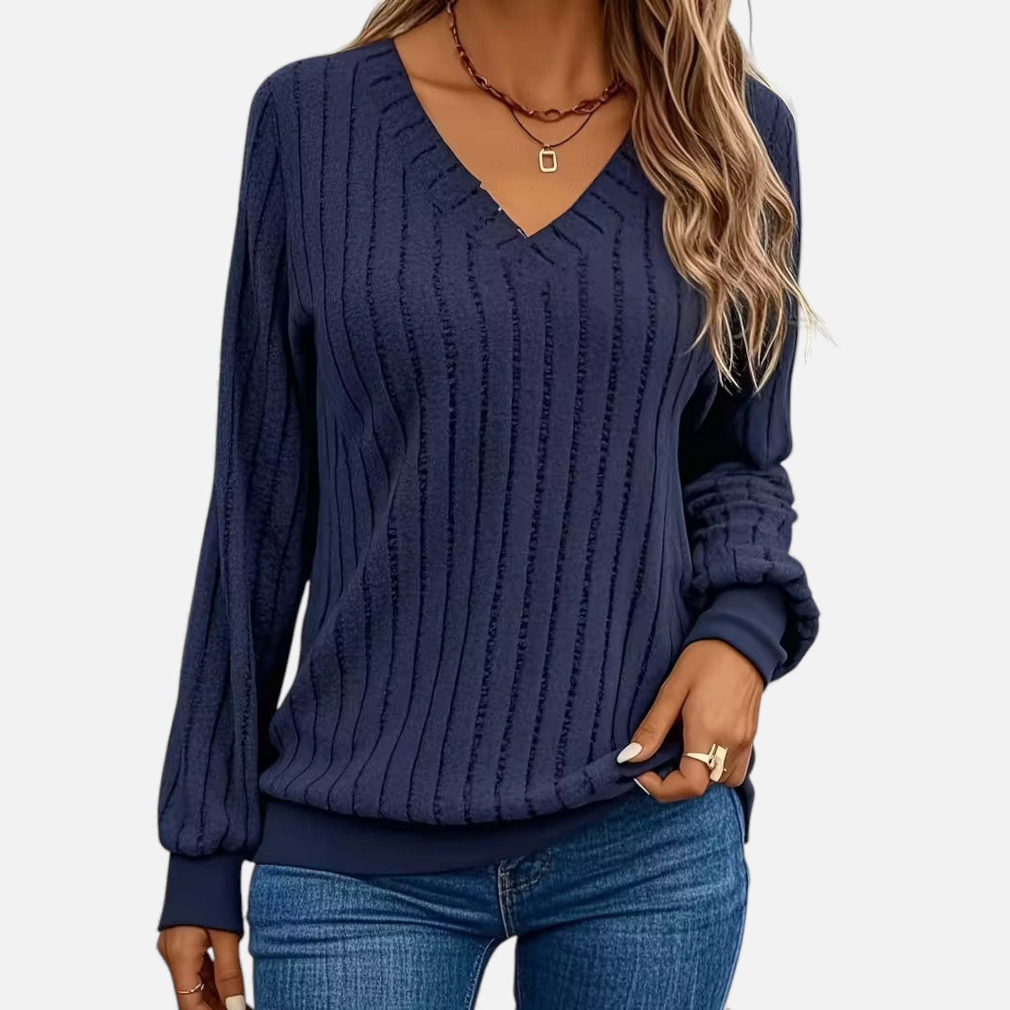 Cariova Mode | Women’s V-Neck Cashmere-Feel Sweater