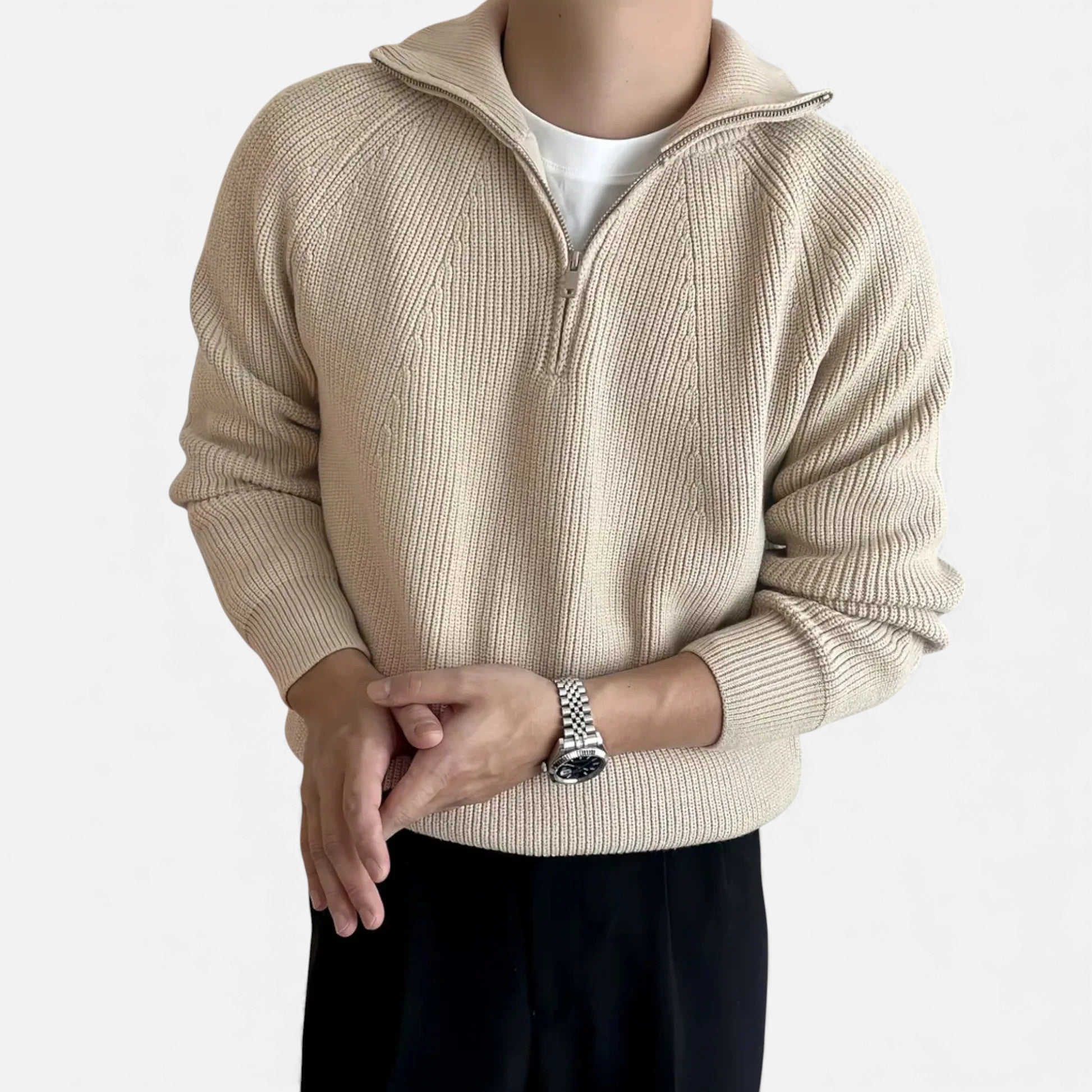 Cariova Mode | Men’s Heritage Knit Zipped Sweater