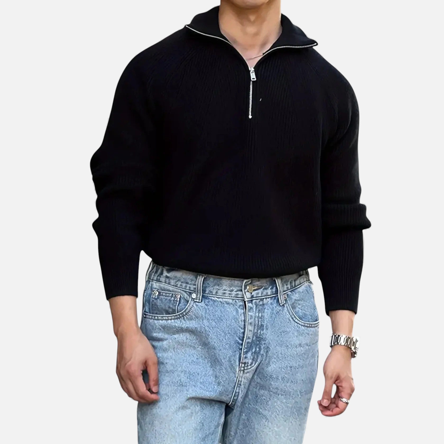 Cariova Mode | Men’s Heritage Knit Zipped Sweater
