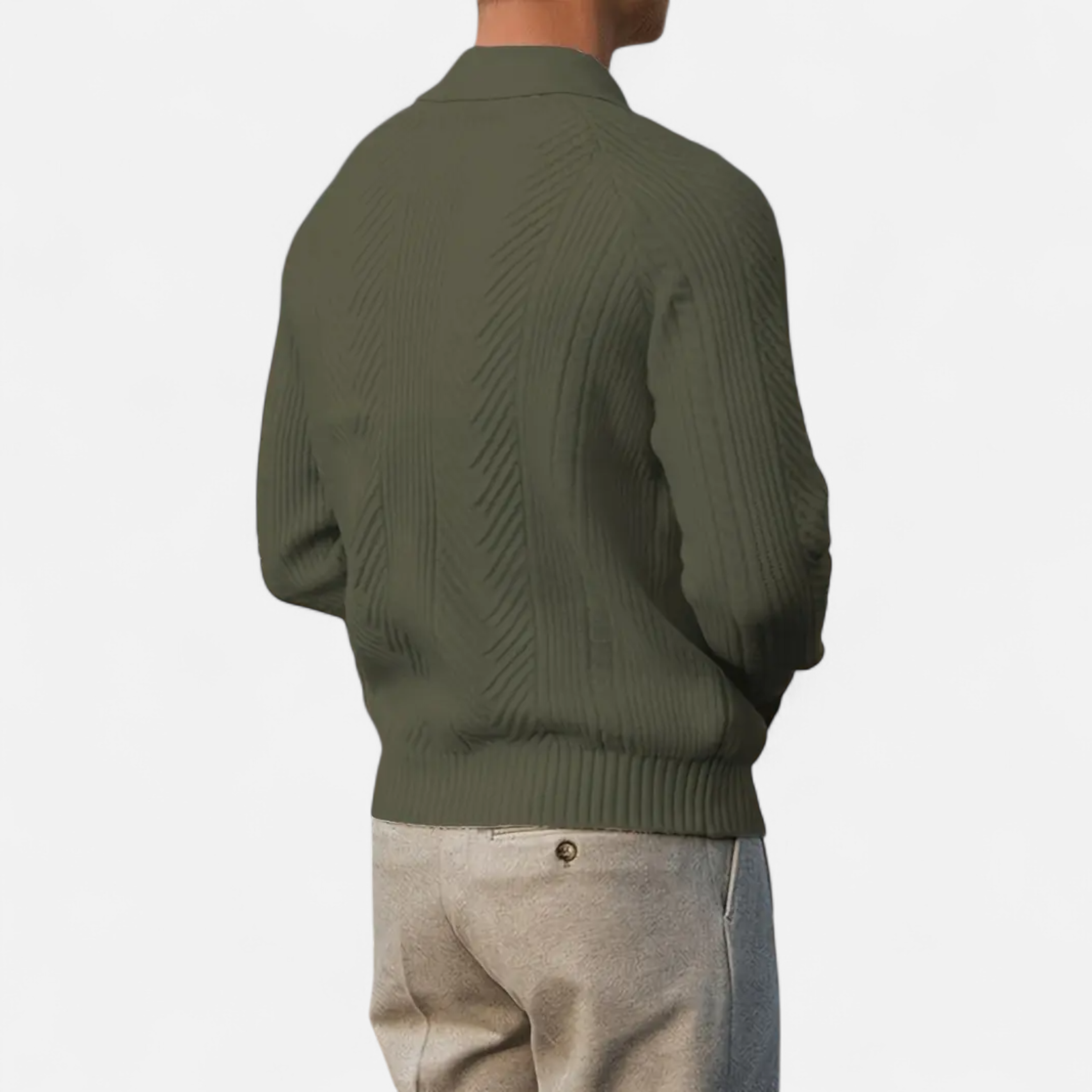 Cariova Mode | Men’s Retro Cable Knit Shirt – Heritage Style