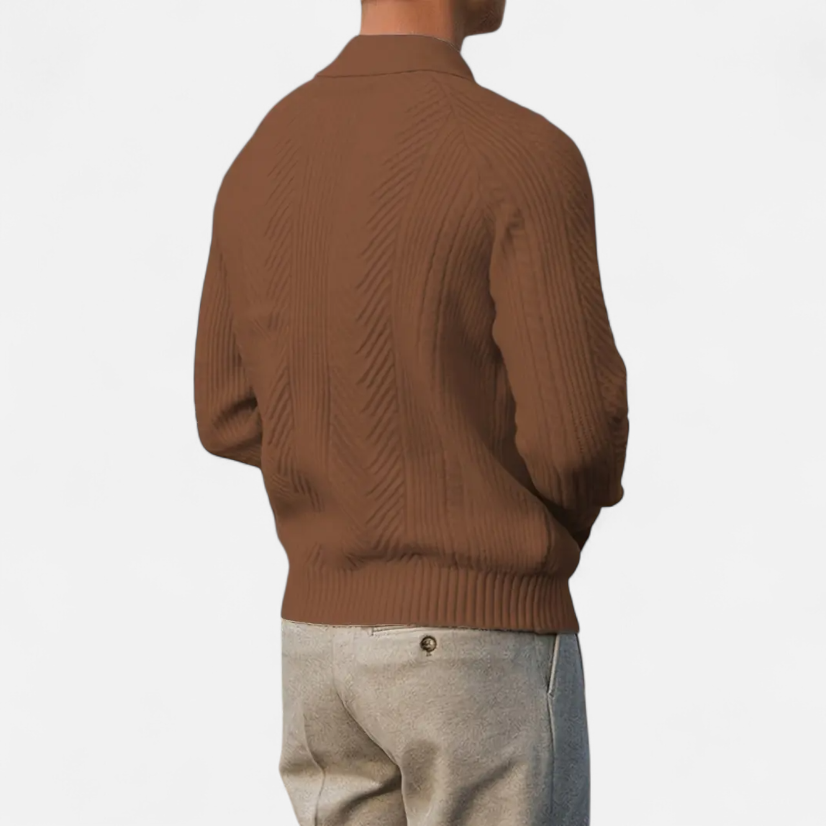Cariova Mode | Men’s Retro Cable Knit Shirt – Heritage Style